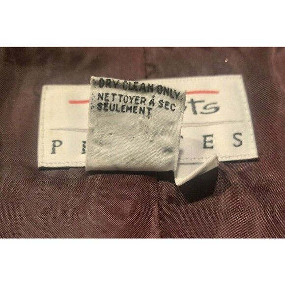 Talbots Petites Womens Button Front Silk Jacket Size 6P Burgundy Long Sleeve - Picture 12 of 12